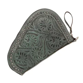 American West Padded Marine Turquoise Leather Gun Case