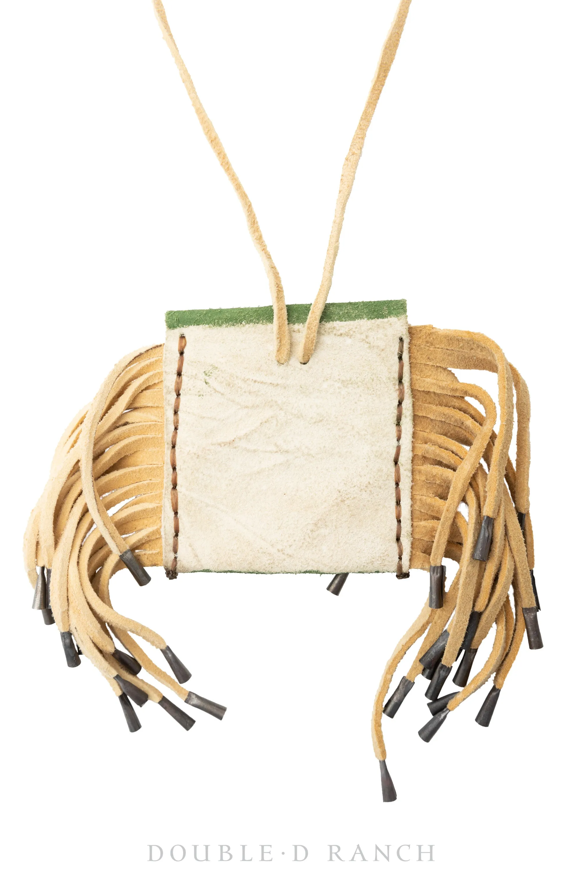Bag, Possibles Pouch, Fringe & Beading, Green, Contemporary, 1078