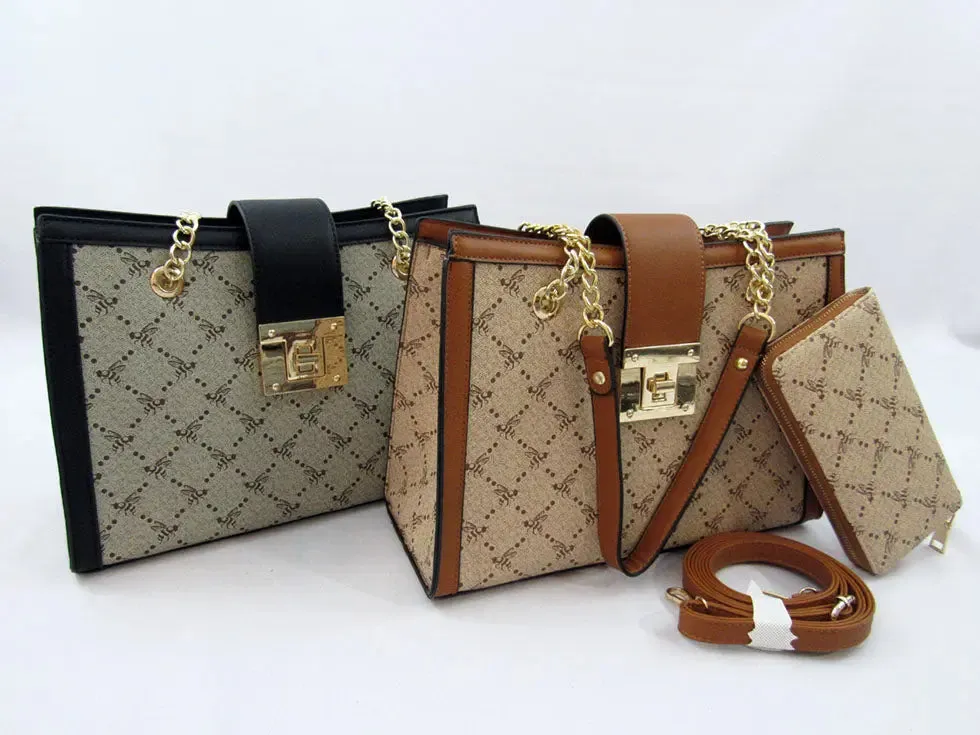 Bee Print Purse Set Two Way Chain