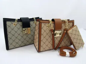 Bee Print Purse Set Two Way Chain