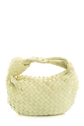 Bottega Veneta Small "Jodie" Yellow Suede Intrecciato Handbag