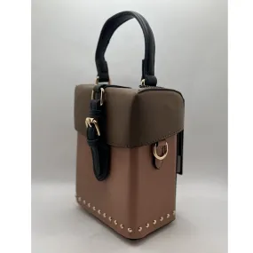 Brown, Pink and Black Bucket Bag