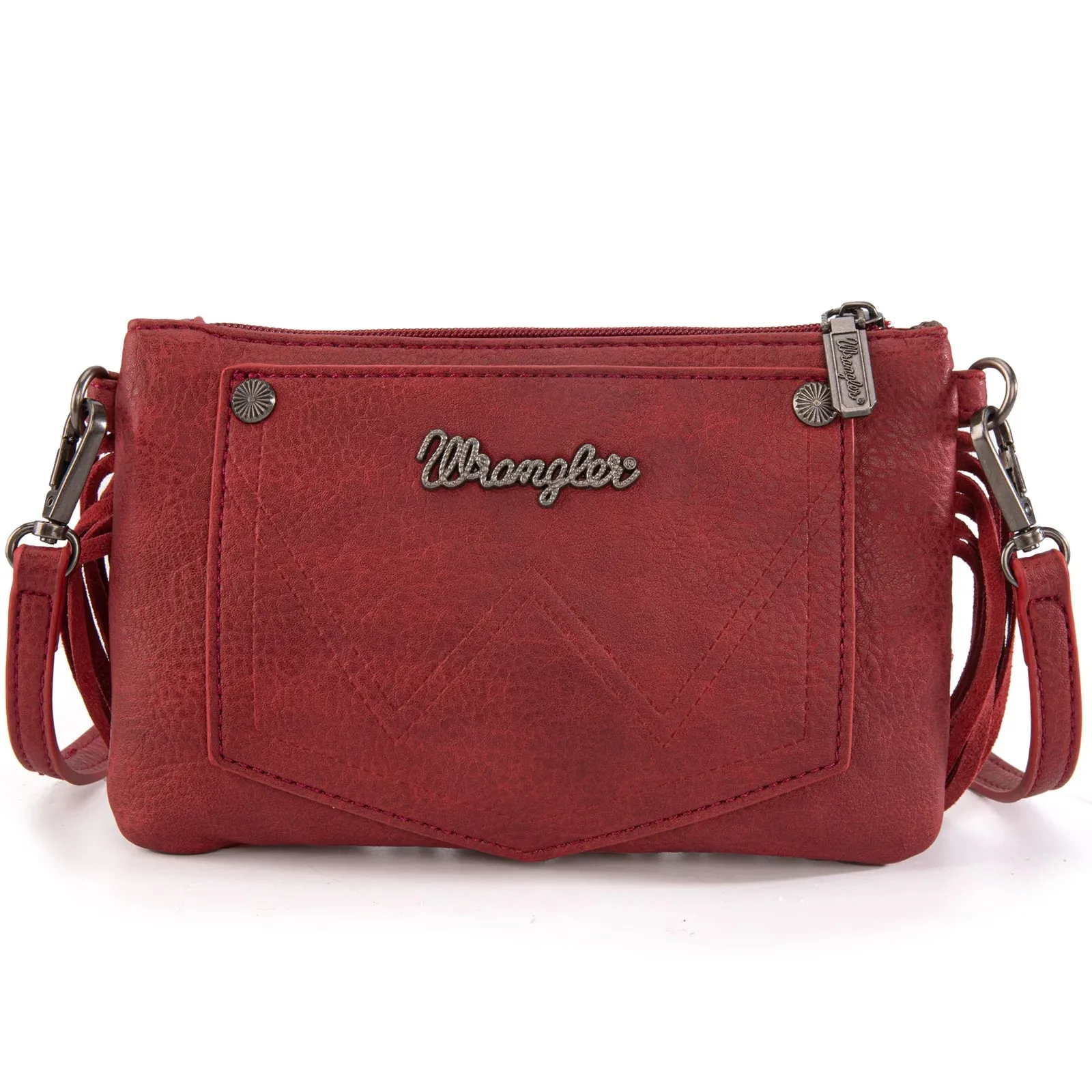 CARSYN RED FRINGE CROSSBODY WRANGLER PURSE