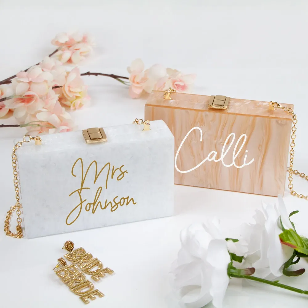 Custom Mrs. Last Name Clutch Bag