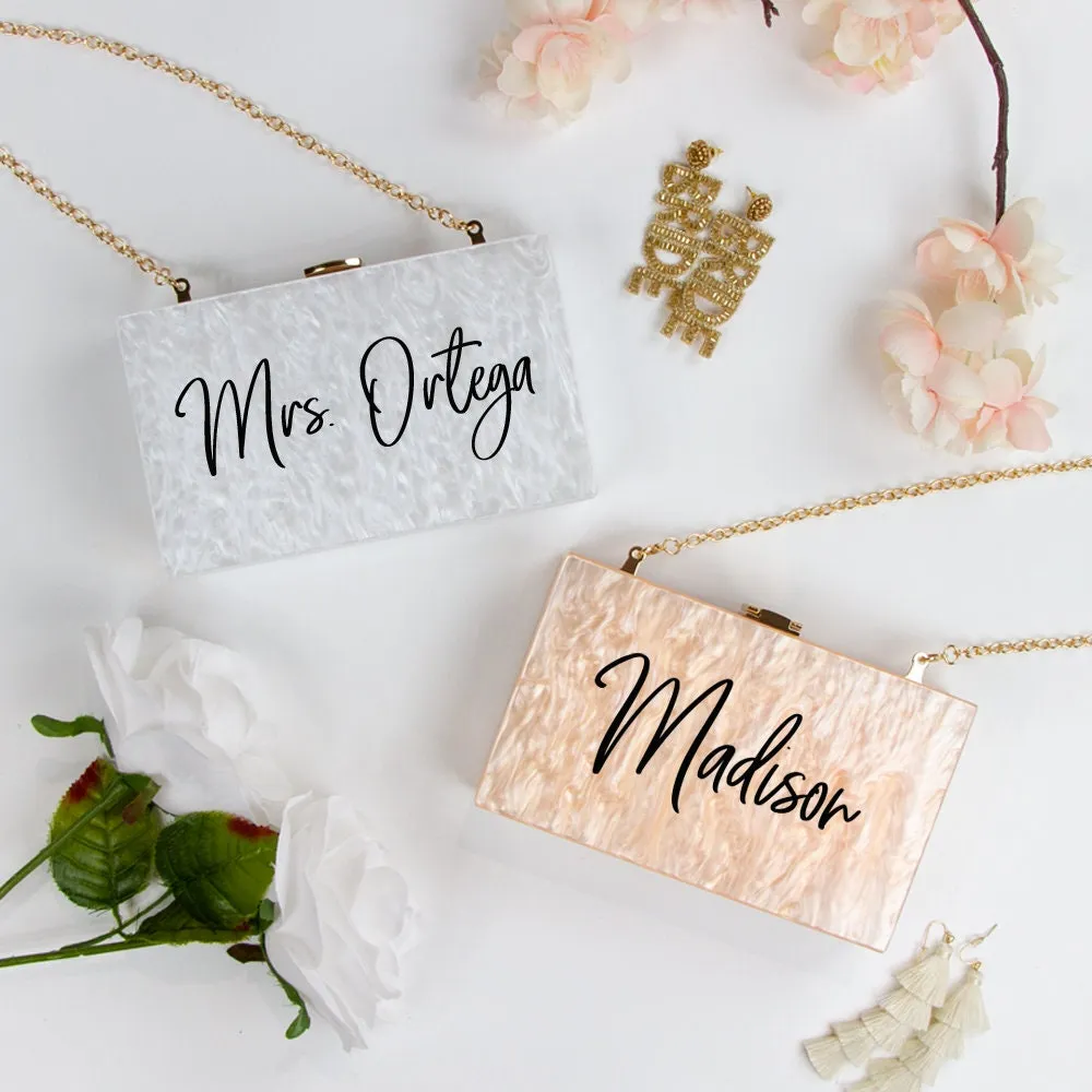 Custom Mrs. Last Name Clutch Bag