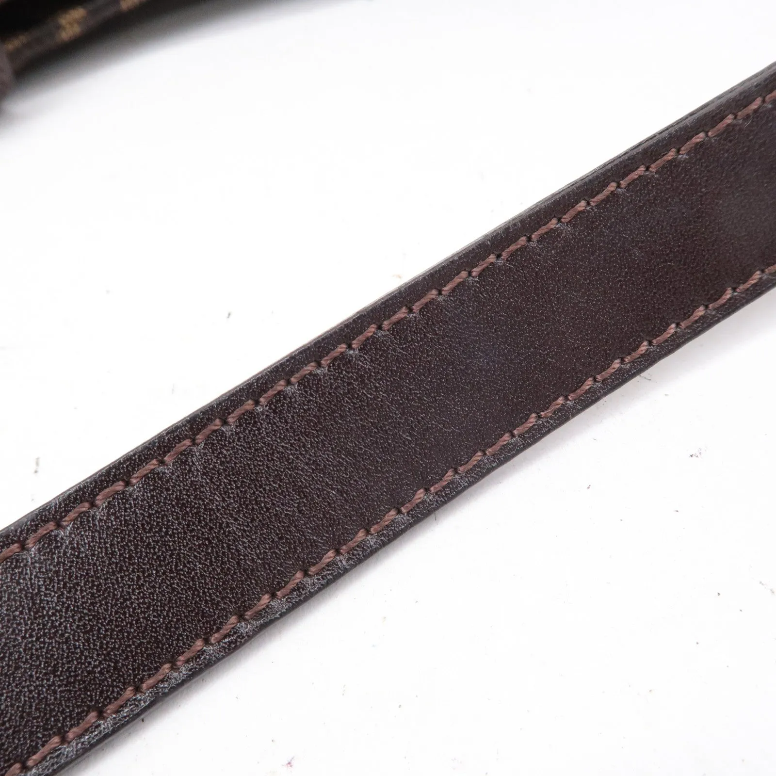 FENDI Zucca Canvas Leather Shoulder Bag Brown Black Brown