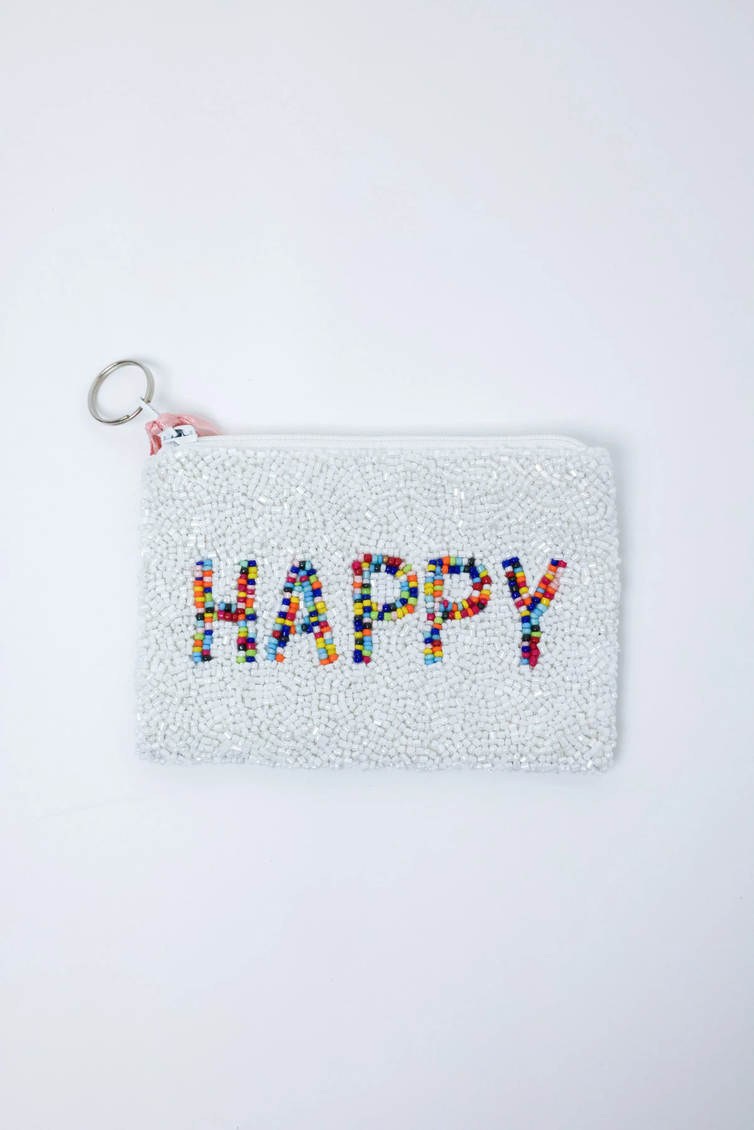 Happy Beaded Coin Purse