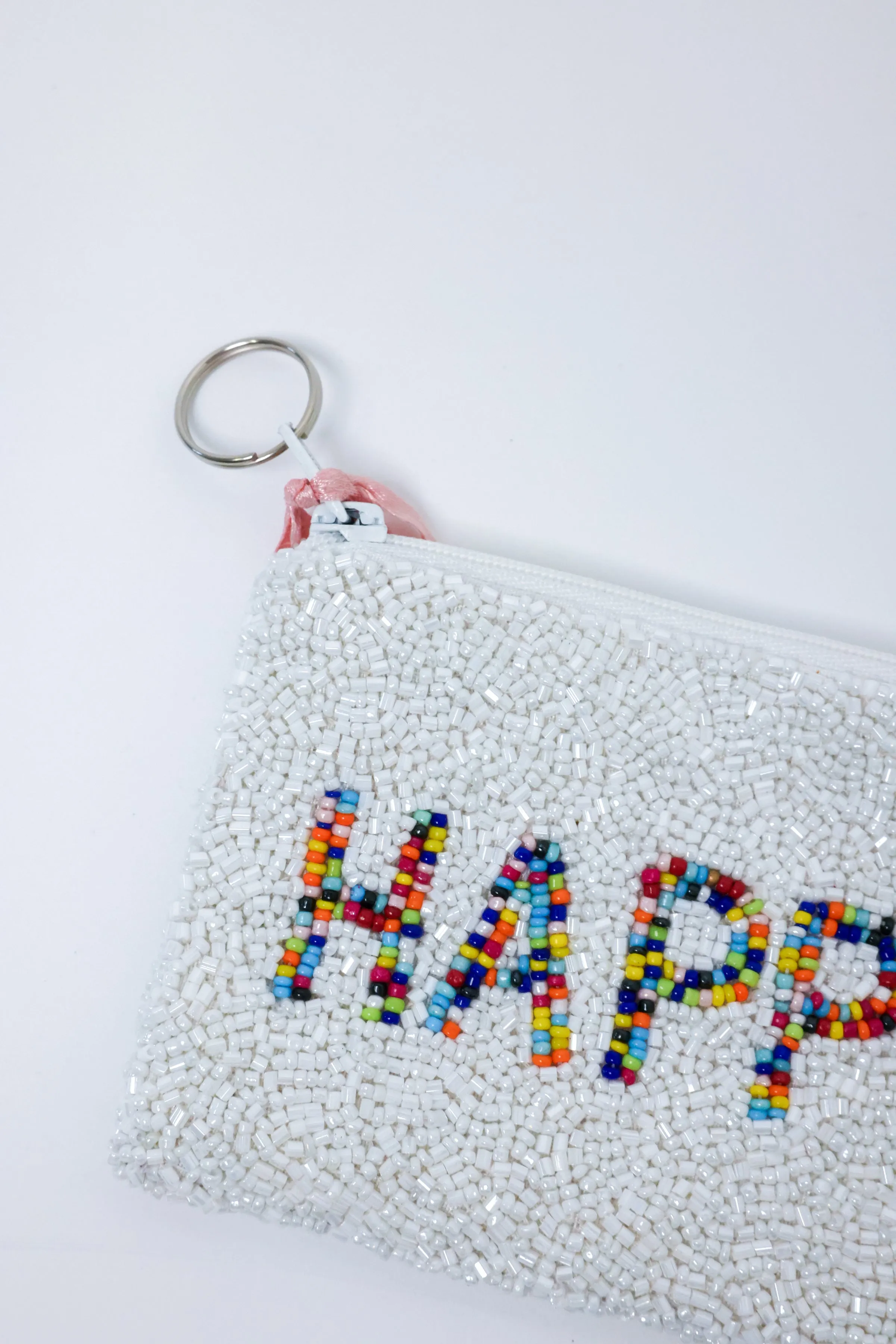 Happy Beaded Coin Purse