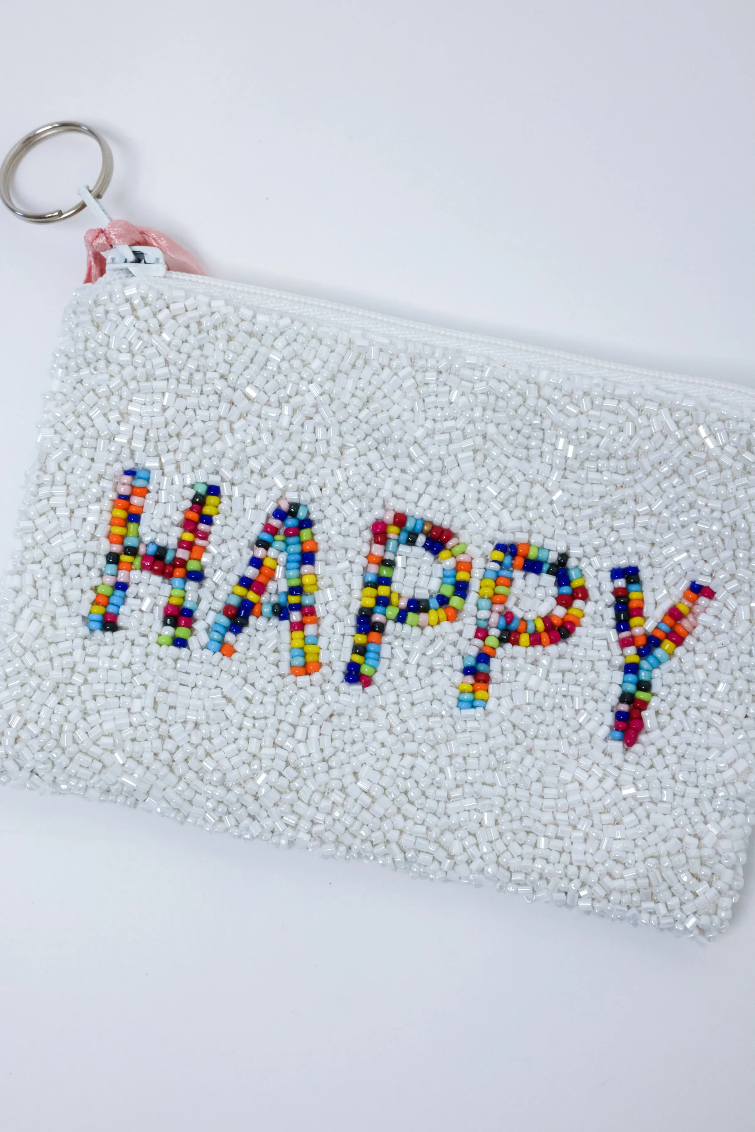 Happy Beaded Coin Purse