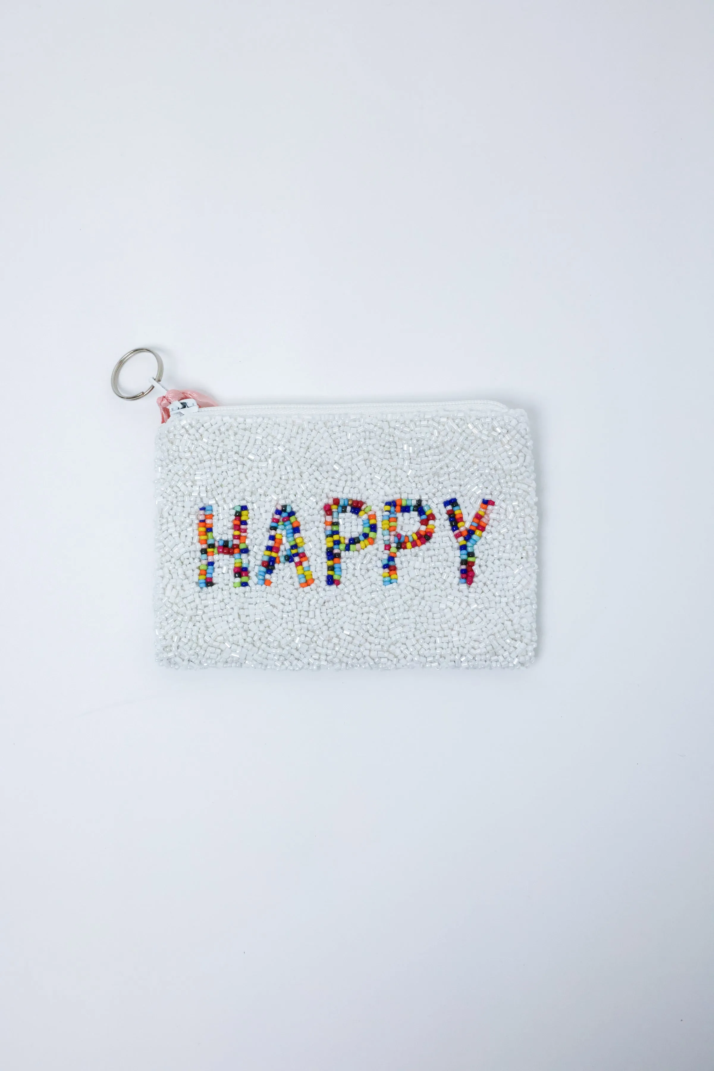 Happy Beaded Coin Purse