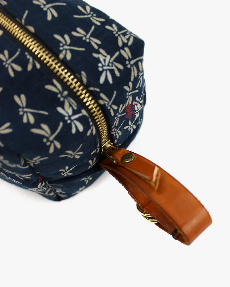 Kiriko Original Dopp Kit, Indigo Tonbo with Red