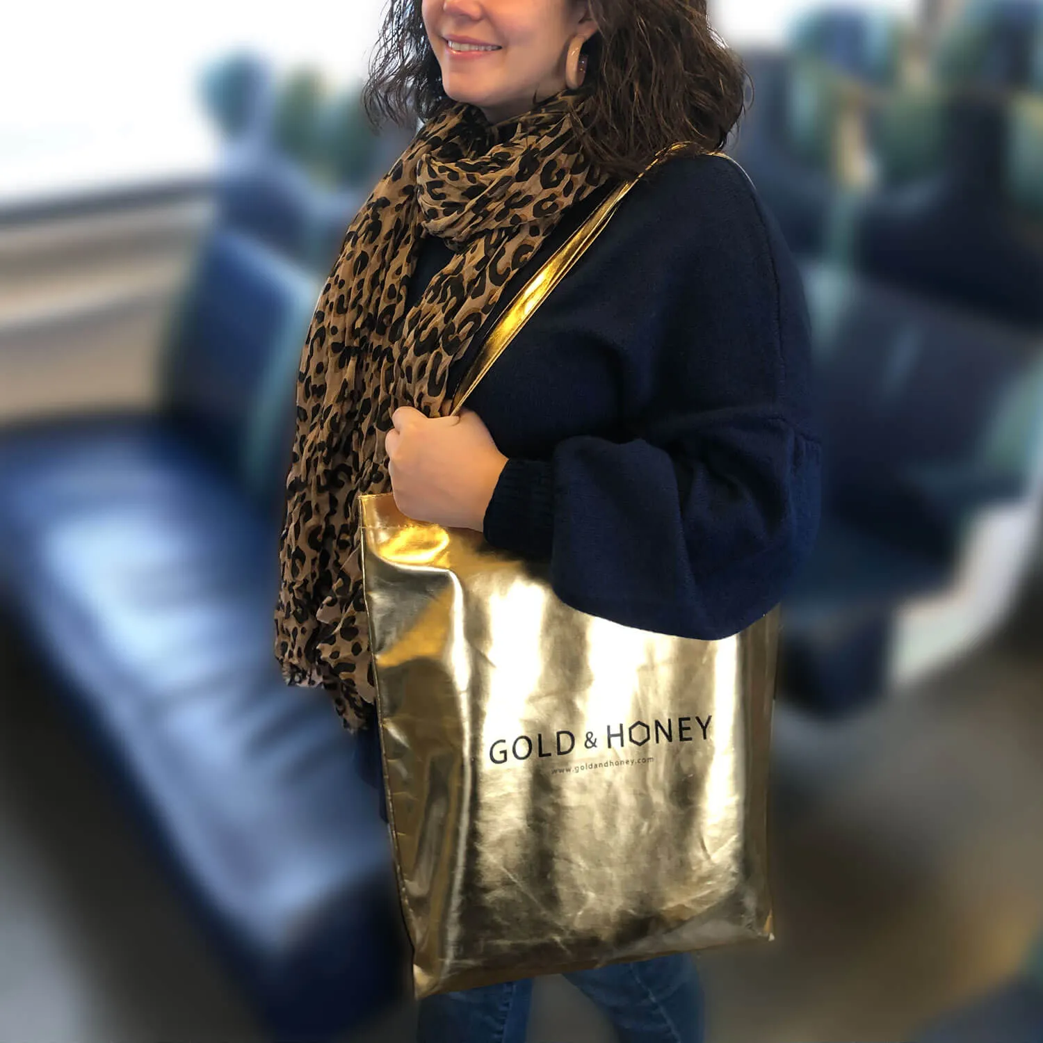 Metallic Gold Tote Bag