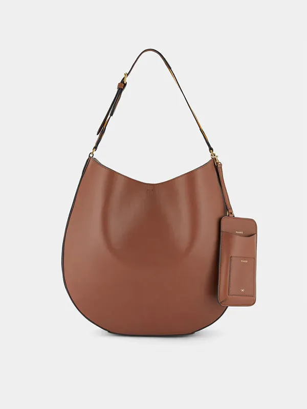Nastro Hobo in Tan Polished Leather