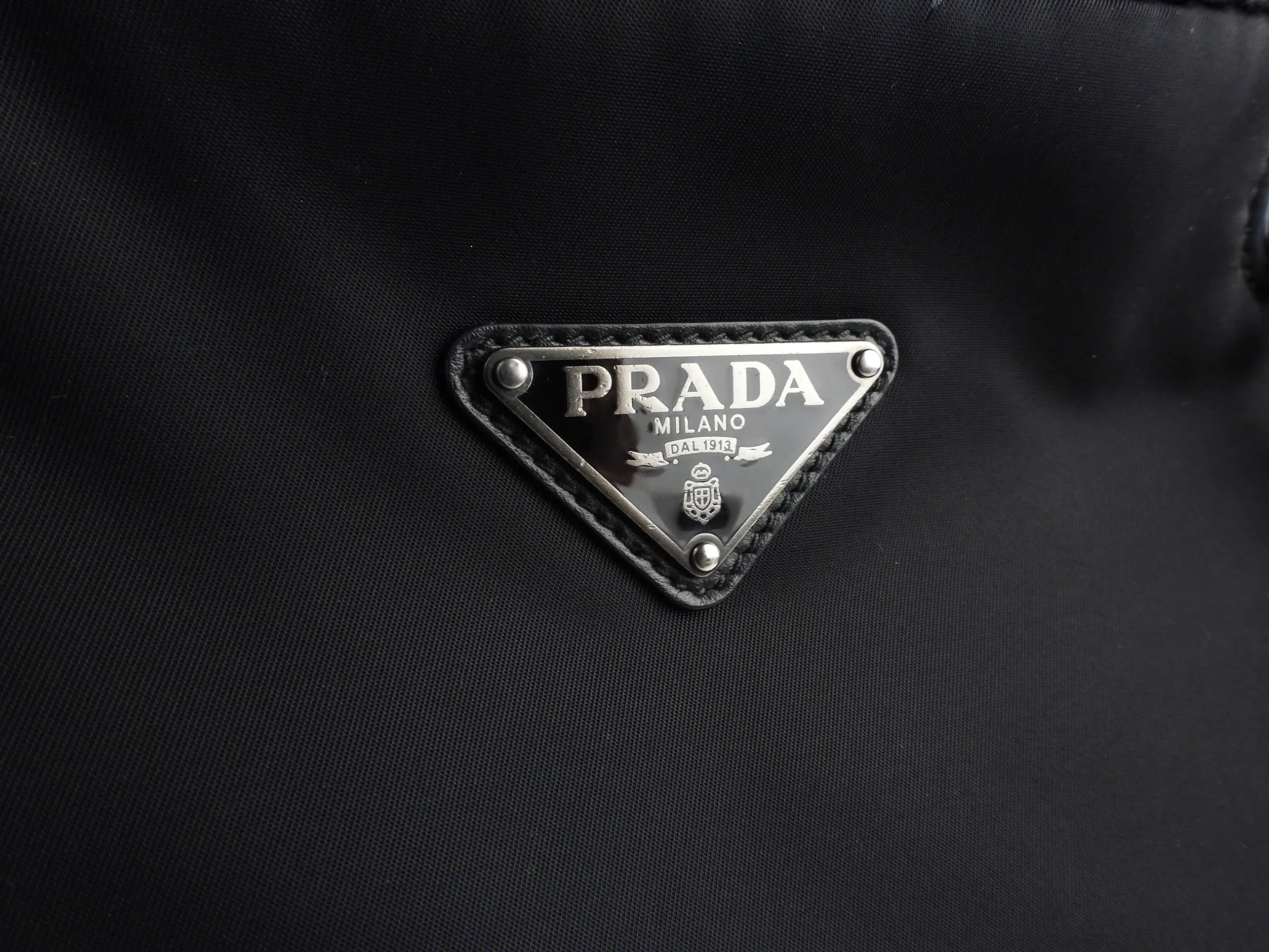 Prada Black Nylon Tessuto Two Way Chain Shopping Tote Bag