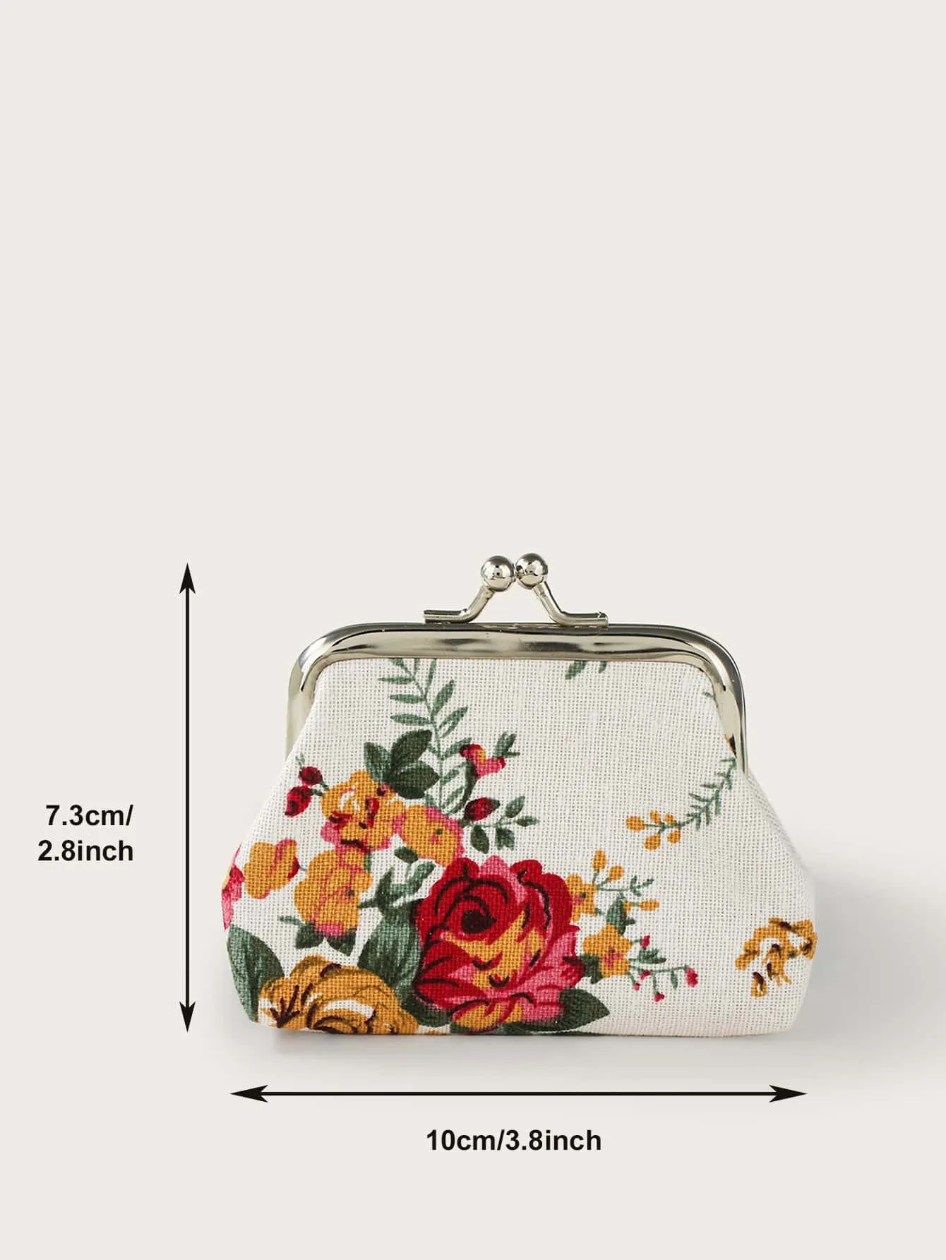 Roses Pattern Kiss Lock Coin Purse Change Pouch Card Holder Coin Holder