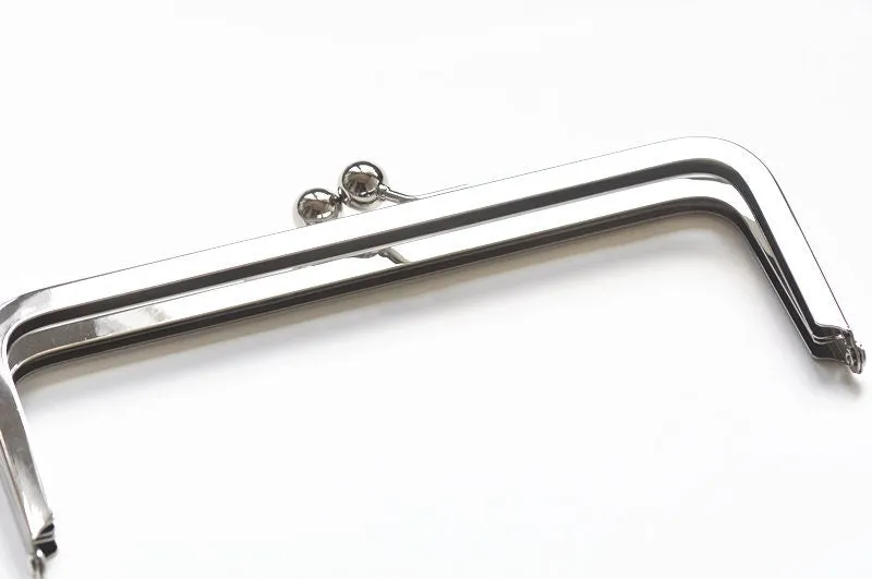 Silver Rectangular Purse Frame Clutch Bag Purse Frame Glue In Style 20cm x 7cm
