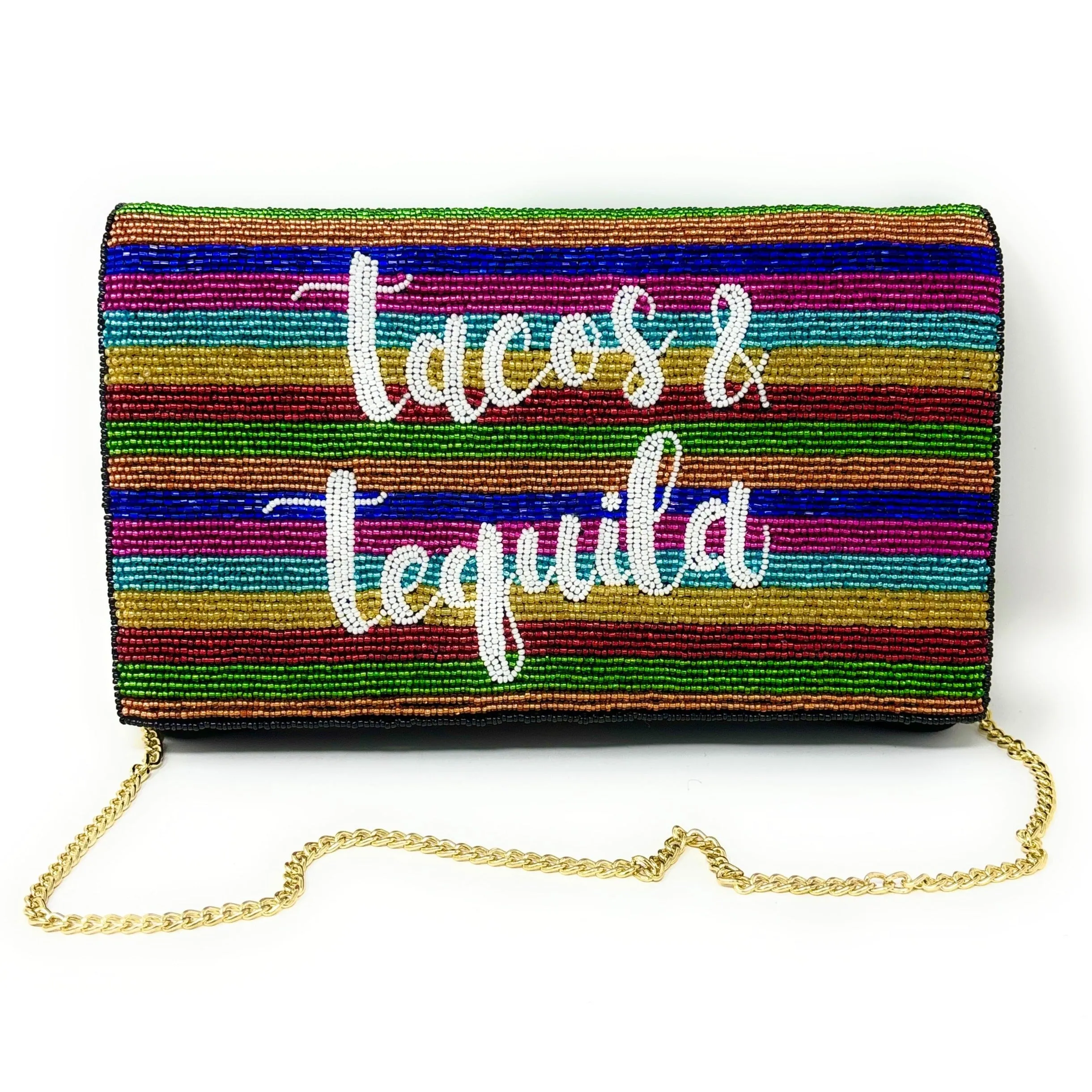 Tacos and Tequila Beaded Clutch Purse