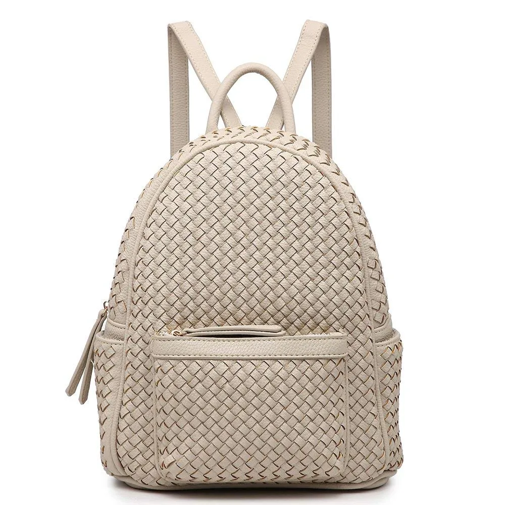 Woven backpack purse for women camel MT1086-13 BR